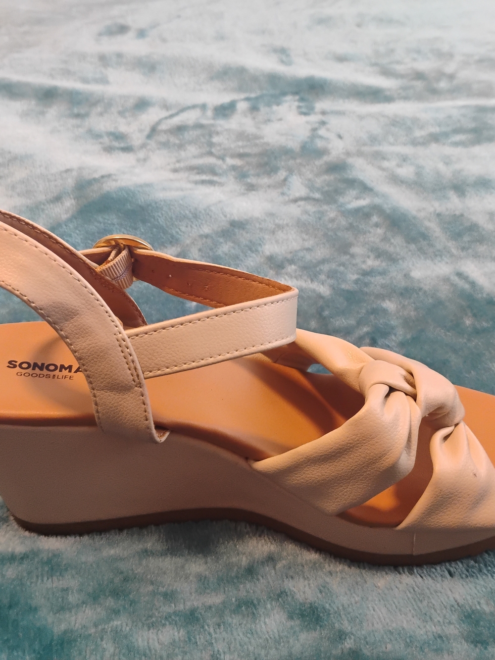 Sonoma Cream Knotted Wedge Sandals